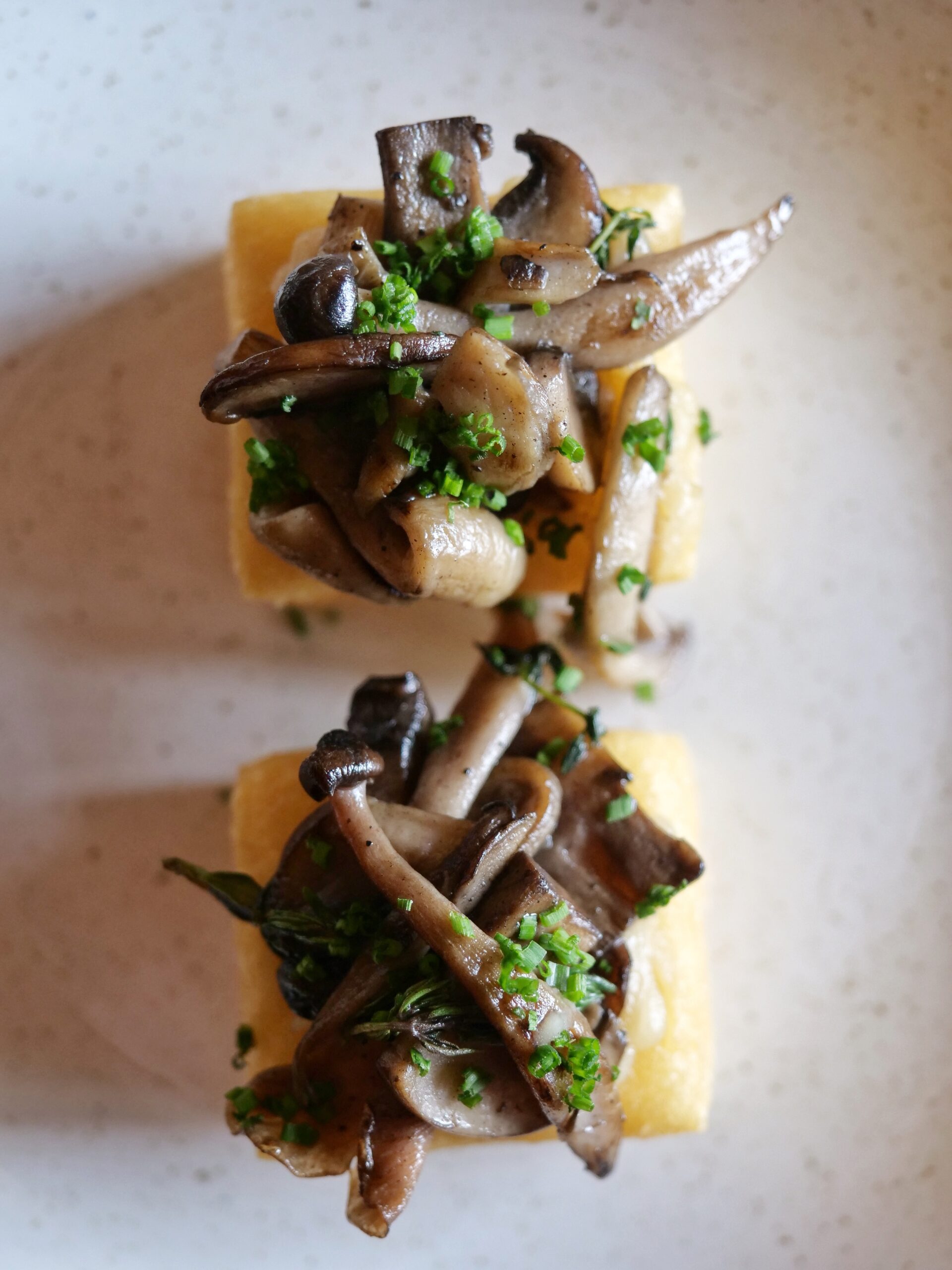 Chickpea Panisse, Wild Mushroom, Chives