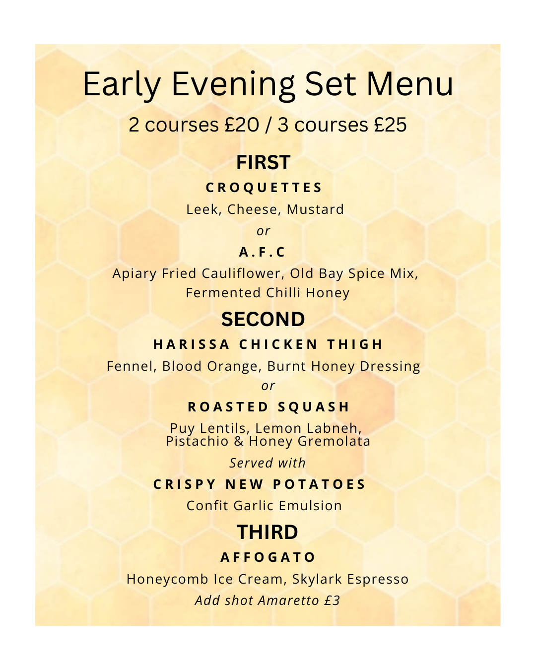 Early Evening Set Menu