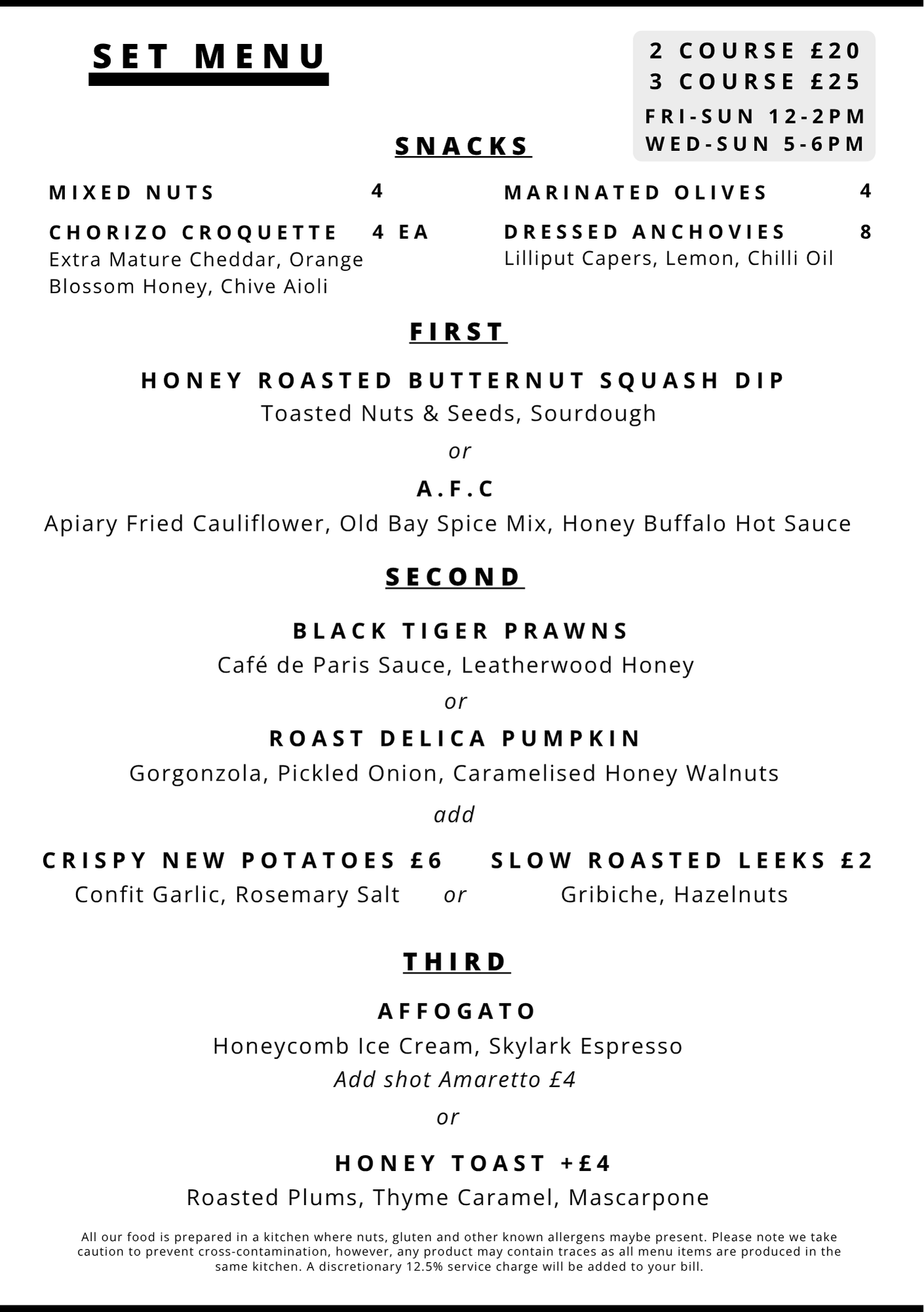 Lunch & Early Evening